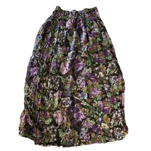 Vintage Olive Clothing Co skirt made in USA long floral women's size 1
